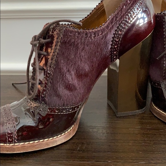 Dolce & Gabbana chunky gold heel mohair booties - Picture 4 of 6